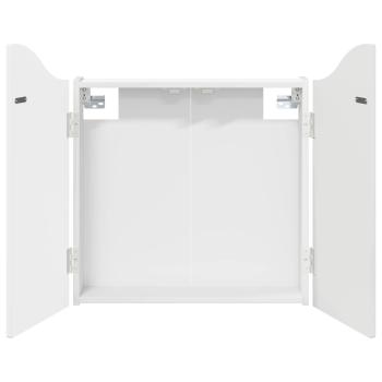 Dartboard Schrank Hochglanz Wei? 56 x 12 x 63 cm Holzwerkstoff