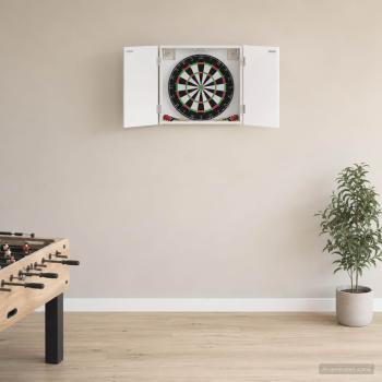 ARDEBO.de - Dartboard Schrank Wei? 56 x 12 x 53,5 cm Holzwerkstoff