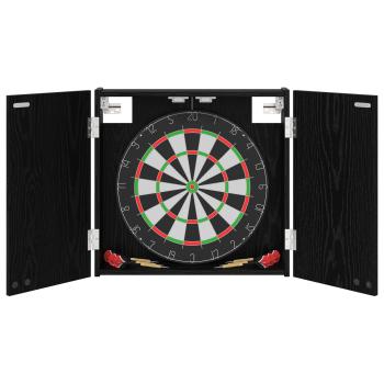 Dartboard Schrank Schwarz Eichen-Optik 56 x 12 x 53,5 cm