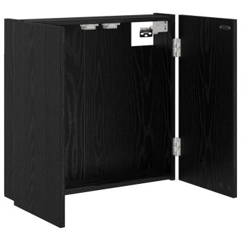 Dartboard Schrank Schwarz Eichen-Optik 56 x 12 x 53,5 cm