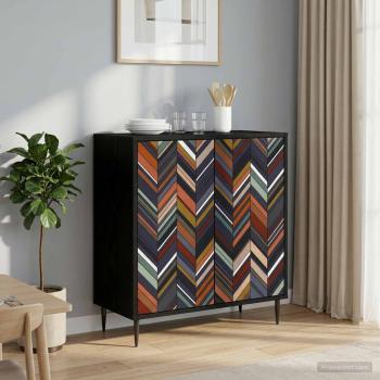 ARDEBO.de - Sideboard OMMEN Schwarz Eichen-Optik 69 x 33 x 76 cm