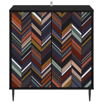 Sideboard OMMEN Schwarz Eichen-Optik 69 x 33 x 76 cm