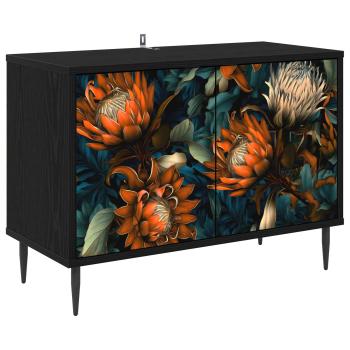 TV-Schrank LOCHEM 69 x 33 x 50,5 cm Schwarz Eichen-Optik