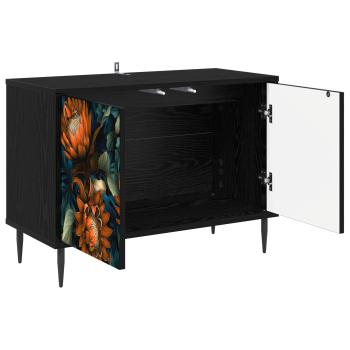 TV-Schrank LOCHEM 69 x 33 x 50,5 cm Schwarz Eichen-Optik