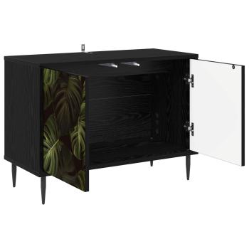 TV-Schrank ELBURG 69 x 33 x 50,5 cm Schwarz Eichen-Optik