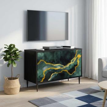 ARDEBO.de - TV-Schrank WIJHE 69 x 33 x 50,5 cm Schwarz Eichen-Optik