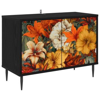 TV-Schrank GENNEP 69 x 33 x 50,5 cm Schwarz Eichen-Optik