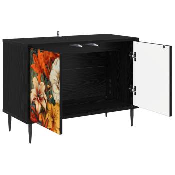 TV-Schrank GENNEP 69 x 33 x 50,5 cm Schwarz Eichen-Optik