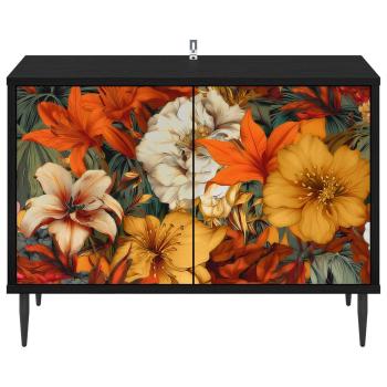 TV-Schrank GENNEP 69 x 33 x 50,5 cm Schwarz Eichen-Optik