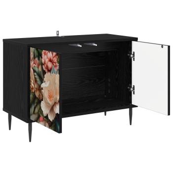 TV-Schrank BORNE 69 x 33 x 50,5 cm Schwarz Eichen-Optik