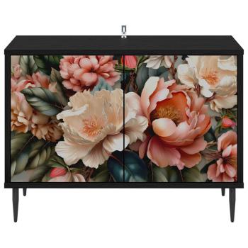 TV-Schrank BORNE 69 x 33 x 50,5 cm Schwarz Eichen-Optik