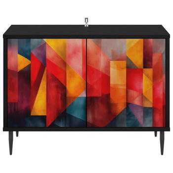 TV-Schrank HEESCH 69 x 33 x 50,5 cm Schwarz Eichen-Optik