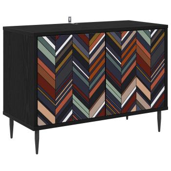 TV-Schrank OMMEN 69 x 33 x 50,5 cm Schwarz Eichen-Optik