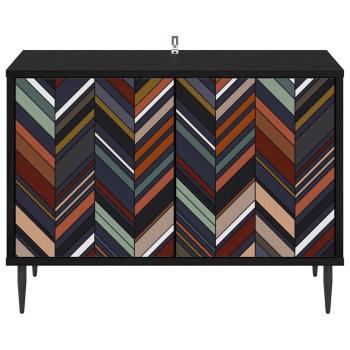 TV-Schrank OMMEN 69 x 33 x 50,5 cm Schwarz Eichen-Optik