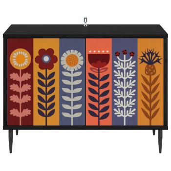 TV-Schrank ESSEN 69 x 33 x 50,5 cm Schwarz Eichen-Optik