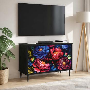 ARDEBO.de - TV-Schrank KIEL 69 x 33 x 50,5 cm Schwarz Eichen-Optik