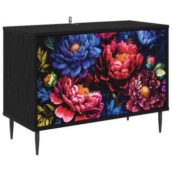TV-Schrank KIEL 69 x 33 x 50,5 cm Schwarz Eichen-Optik