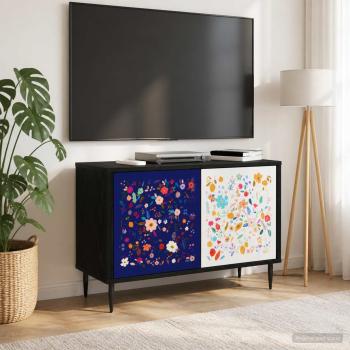 ARDEBO.de - TV-Schrank MAINZ 69 x 33 x 50,5 cm Schwarz Eichen-Optik