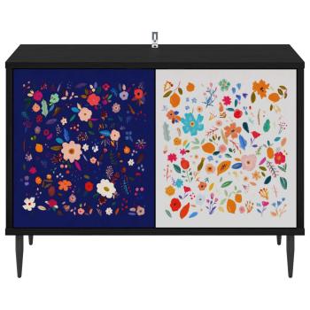 TV-Schrank MAINZ 69 x 33 x 50,5 cm Schwarz Eichen-Optik