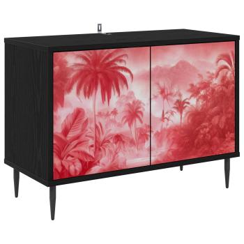 TV-Schrank AACHEN 69 x 33 x 50,5 cm Schwarz Eichen-Optik