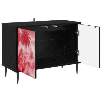 TV-Schrank AACHEN 69 x 33 x 50,5 cm Schwarz Eichen-Optik