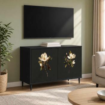 ARDEBO.de - TV-Schrank BREMEN 69 x 33 x 50,5 cm Schwarz Eichen-Optik