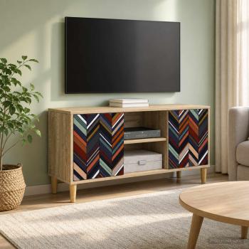 ARDEBO.de - TV-Schrank OMMEN 102 x 33 x 50 cm Sonoma Holzwerkstoff