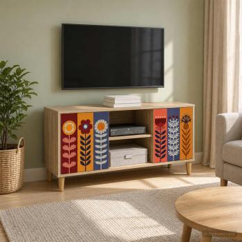 ARDEBO.de - TV-Schrank ESSEN 102 x 33 x 50 cm Sonoma Holzwerkstoff