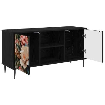 TV-Schrank BORNE 102 x 33 x 51 cm Schwarz Eichen-Optik