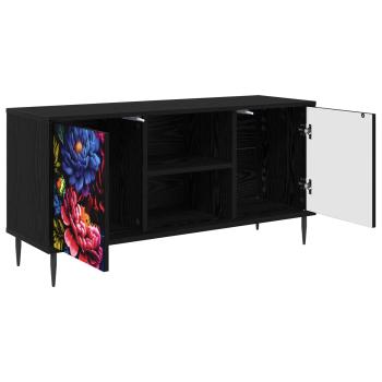 TV-Schrank KIEL 102 x 33 x 51 cm Schwarz Eichen-Optik