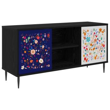TV-Schrank MAINZ 102 x 33 x 51 cm Schwarz Eichen-Optik