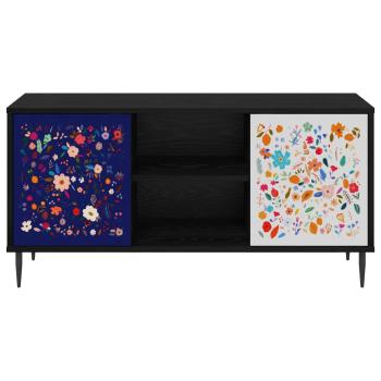 TV-Schrank MAINZ 102 x 33 x 51 cm Schwarz Eichen-Optik