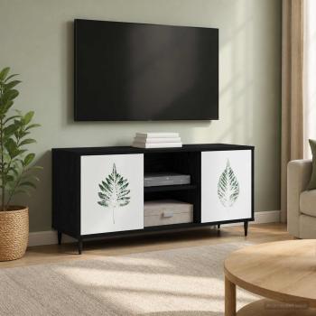 ARDEBO.de - TV-Schrank HANAU 102 x 33 x 51 cm Schwarz Eichen-Optik