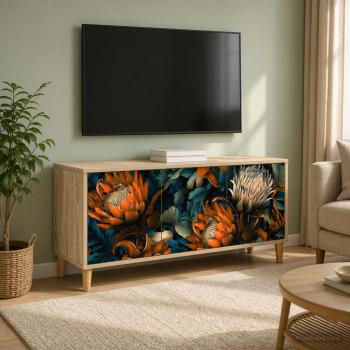 ARDEBO.de - TV-Schrank LOCHEM 102 x 33 x 50 cm Sonoma Holzwerkstoff