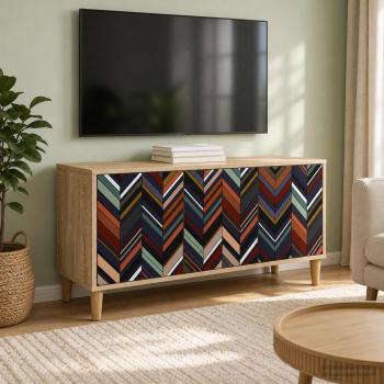 ARDEBO.de - TV-Schrank OMMEN 102 x 33 x 50 cm Sonoma Holzwerkstoff