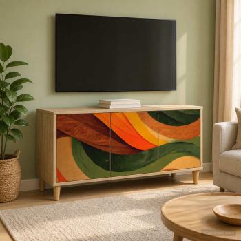 ARDEBO.de - TV-Schrank BONN 102 x 33 x 50 cm Sonoma Holzwerkstoff