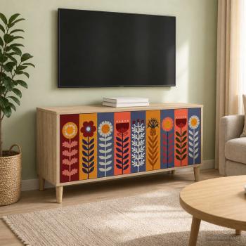 ARDEBO.de - TV-Schrank ESSEN 102 x 33 x 50 cm Sonoma Holzwerkstoff
