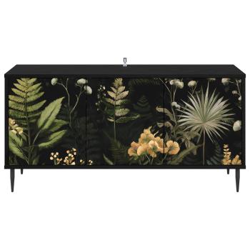 TV-Schrank RHENEN 102 x 33 x 51 cm Schwarz Eichen-Optik