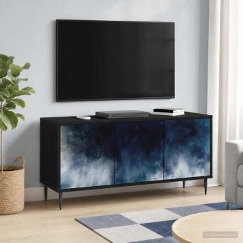 ARDEBO.de - TV-Schrank RAALTE 102 x 33 x 51 cm Schwarz Eichen-Optik