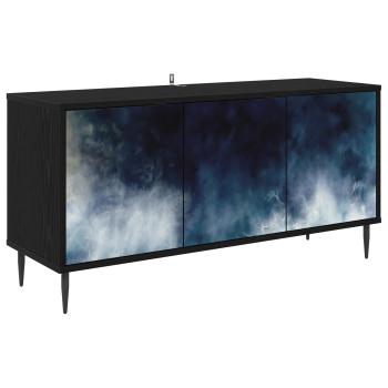 TV-Schrank RAALTE 102 x 33 x 51 cm Schwarz Eichen-Optik