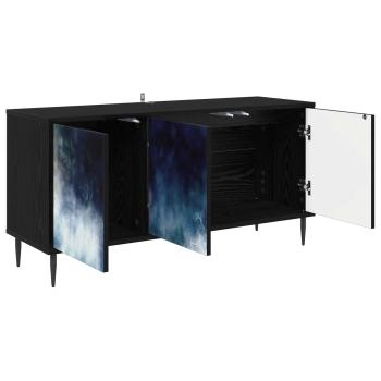 TV-Schrank RAALTE 102 x 33 x 51 cm Schwarz Eichen-Optik