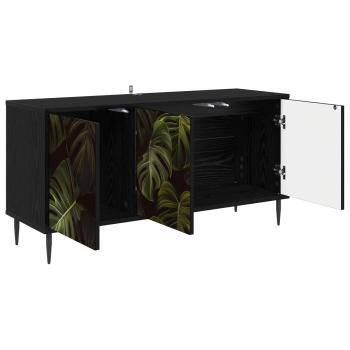 TV-Schrank ELBURG 102 x 33 x 51 cm Schwarz Eichen-Optik