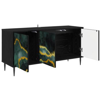 TV-Schrank WIJHE 102 x 33 x 51 cm Schwarz Eichen-Optik