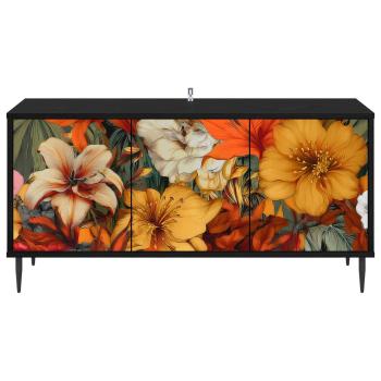 TV-Schrank GENNEP 102 x 33 x 51 cm Schwarz Eichen-Optik