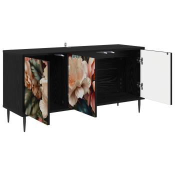 TV-Schrank BORNE 102 x 33 x 51 cm Schwarz Eichen-Optik