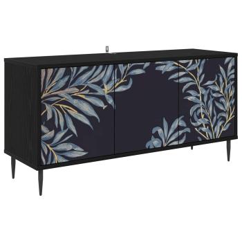 TV-Schrank DOKKUM 102 x 33 x 51 cm Schwarz Eichen-Optik