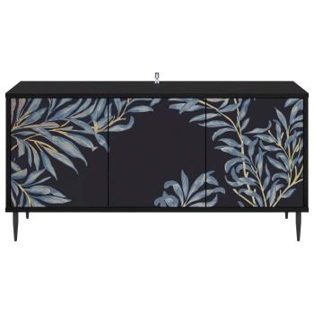 TV-Schrank DOKKUM 102 x 33 x 51 cm Schwarz Eichen-Optik