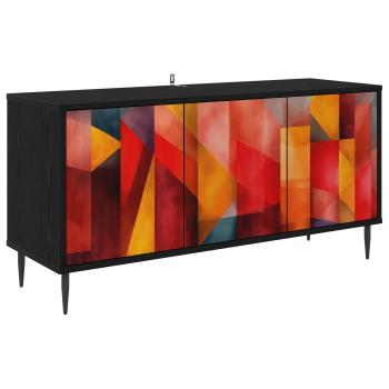 TV-Schrank HEESCH 102 x 33 x 51 cm Schwarz Eichen-Optik