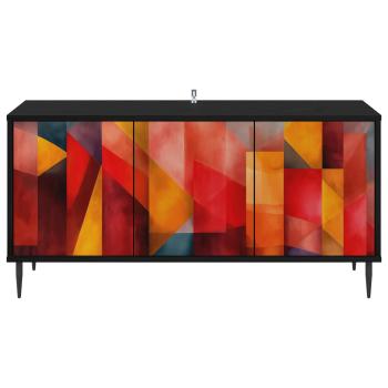 TV-Schrank HEESCH 102 x 33 x 51 cm Schwarz Eichen-Optik