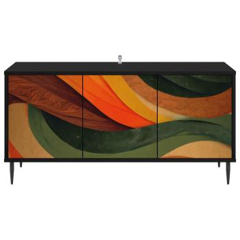 TV-Schrank BONN 102 x 33 x 51 cm Schwarz Eichen-Optik